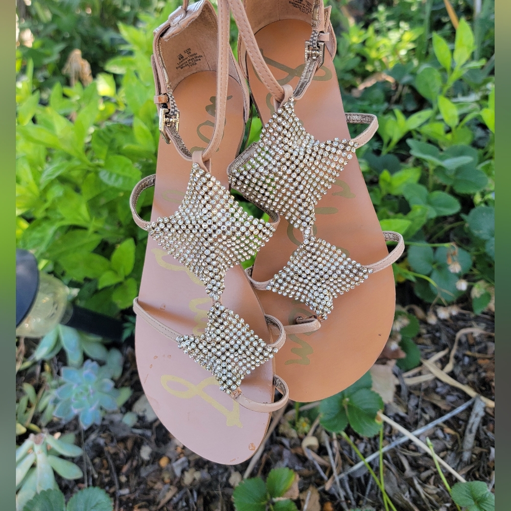 Sam Edleman Rhinestone Strappy Sandals 6 M - Picture 4 of 9